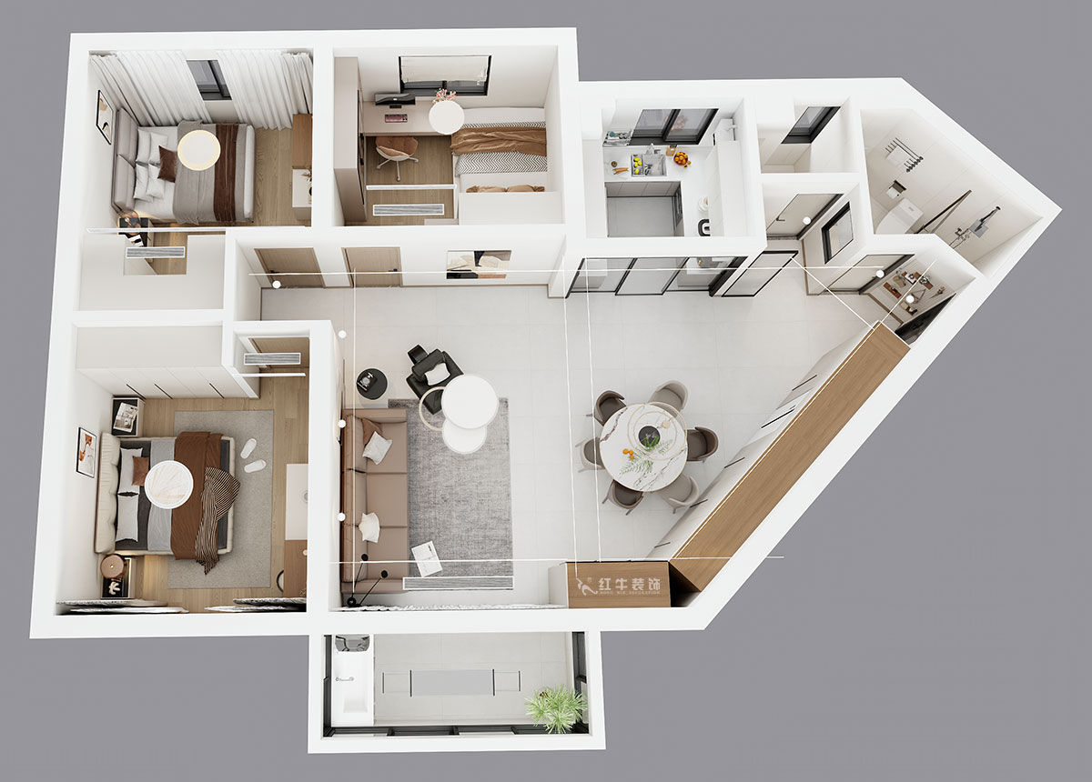 刘小勇｜五台花园11-1706-124㎡-现代简约风格｜3室2厅2卫｜老房装修｜定制家｜全包16